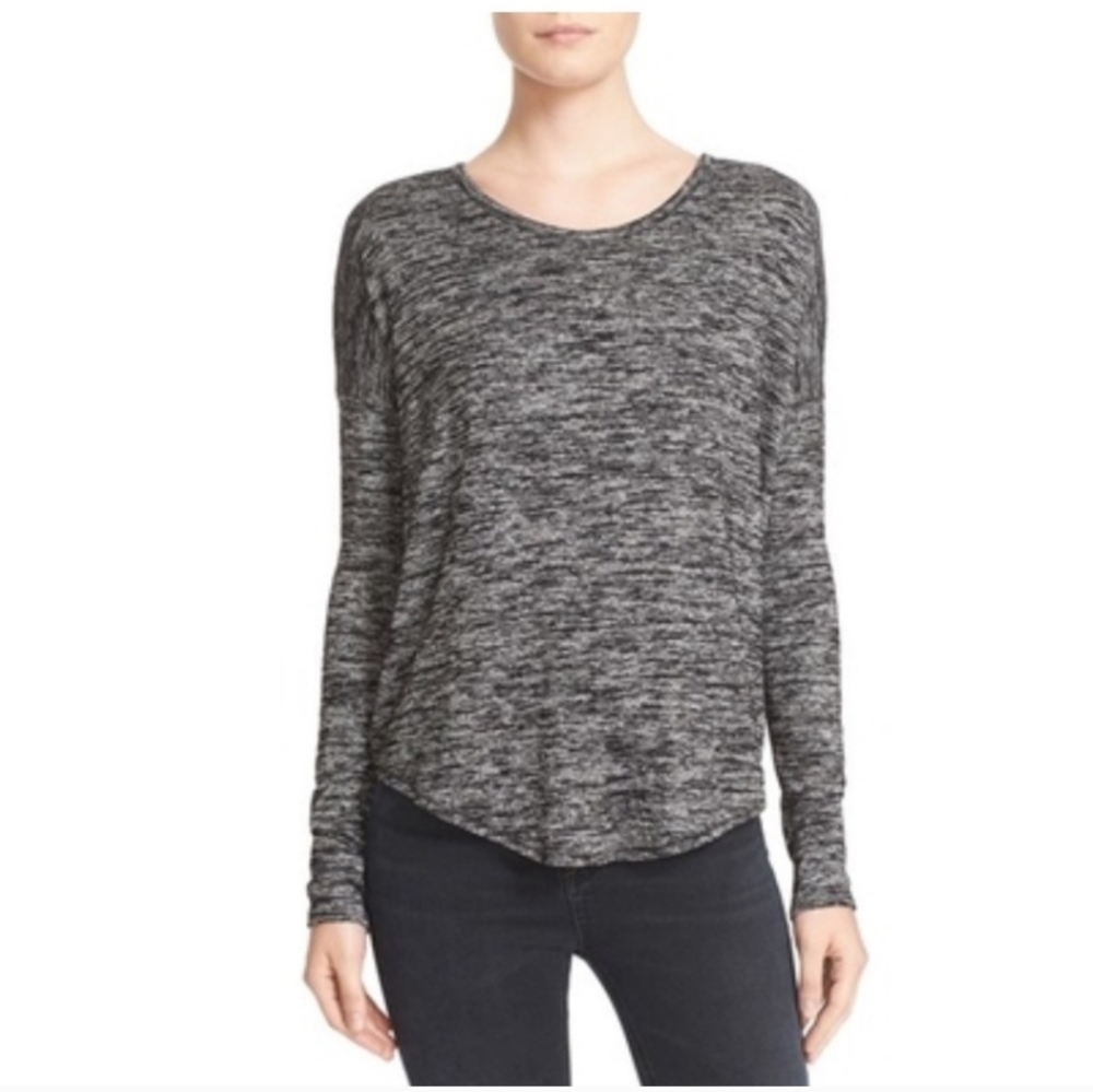 Rag and Bone Heathered Black Long Sleeve T Shirt Small